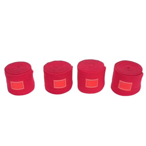 CHICIRIS Horse Leg Wraps, Polyester Protective Bandage 10cm Width 300cm Length for Leg Safety, with Adjustable Design for Equestrian Activities and Training (Red)