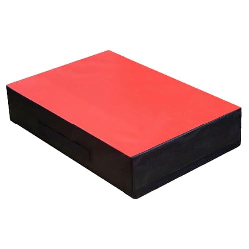T Tooyful 衝撃吸収ウェイトリフティングマット 厚さ15cm デッドリフトドロップパッド 軽量 ホームジム用 PVCレザー外装 39.4x23.6インチ, 赤