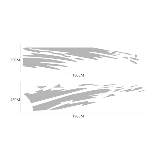 Image of (4PCS) Striped Truck Sticker Bed Mud Splash Kit Racing Striped Rear Lathe Decal Vinyl Trim Accessories Waterproof Door Body Side Decal Trim for Truck Pickup SUV Vehicles (Gray)