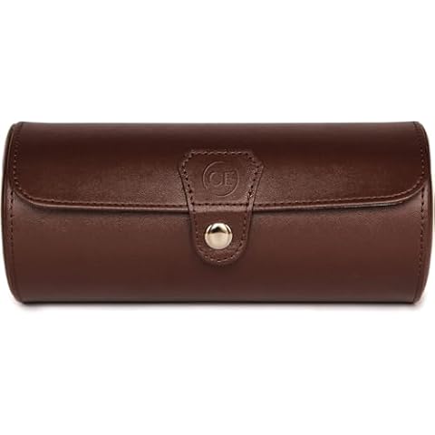 CASE ELEGANCE Vegan Leather Watch Box for 3 Cover
