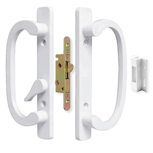 ALLYWASAI 46-04 Offset Latch Sliding Patio Door Handleset Fits 3-15/16" H.C by ALLYWASAI - Used condition - US$29.63