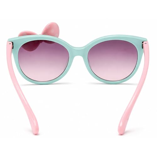 Image of Dervin UV Protected Girl's Bow Cute Sunglasses Baby Personality Cartoon Travel Sunshade Glasses