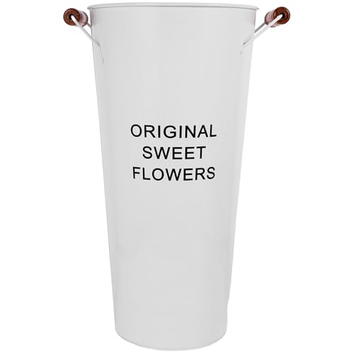 NUOBESTY Vintage Blumenkübel Aus Eisen Mit Griff Rustikaler Metall...