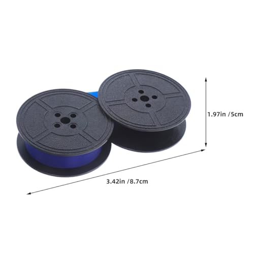Cinta de tinta para máquina de escribir antigua con doble carrete azul de 4 piezas 7