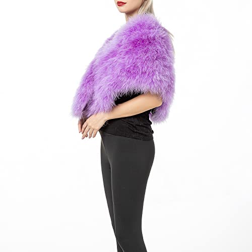 Women Turkey Ostrich Natural Feather Shawl Small Cape for Party Wedding3