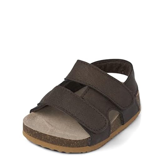 The Children's Place Baby Boys Newborn Sandals, Brown, 6-12 Infant