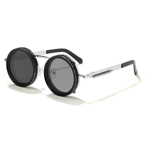 Image of willochra 1-9 Adjustable Sunglasses Moonglass-Nd Filter Lenses Adjustable Tint Rounded Polarized Eyewear for Men