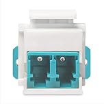 LC to LC Duplex Keystone Fiber Optic Coupler Insert for Wall Plates, Patch Panels, Surface Mount Boxes. (LC OM3/OM4 (Pack of 6))