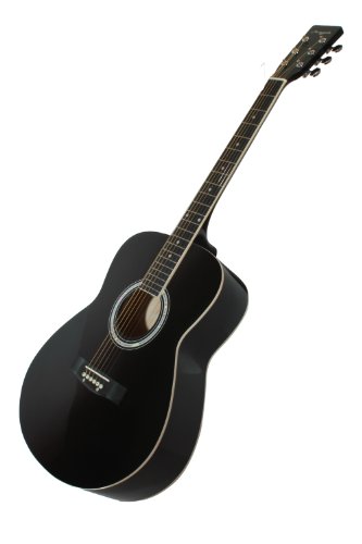 Image of Martin Smith W-100-BK-PK Full Size Acoustic Guitar with Strap, Strings & Picks, Black