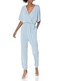 BCBGMAXAZRIA Women's Surplice Jumpsuit, Shadow, XX-Small