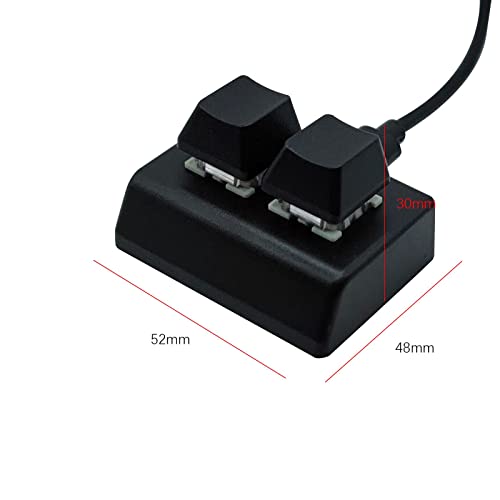 Image of ATORSE 2 Key USB Wired Mechanical Gaming Keyboard Compatible with Gaming Volume Control Drawing Black