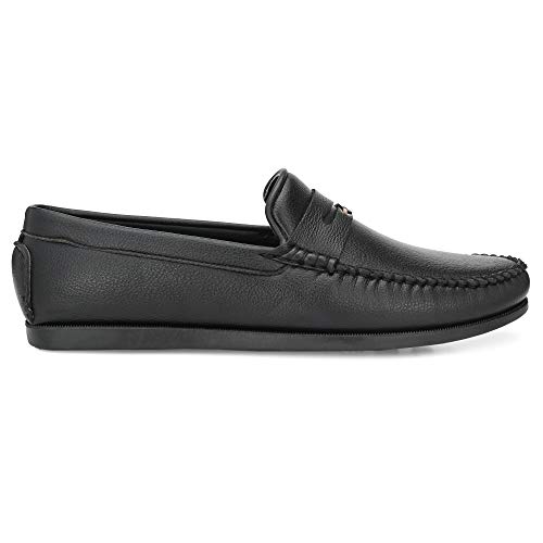 Image of Men's Shoes Black Moccasin-10 (4002)