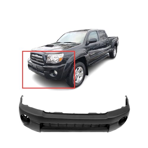 Image of Compatible with Toyota Tacoma 2005-2011 Front Bumper Cover | Without Parking Sensor Holes, Ready to Paint, OEM 5211904904, TO1000305