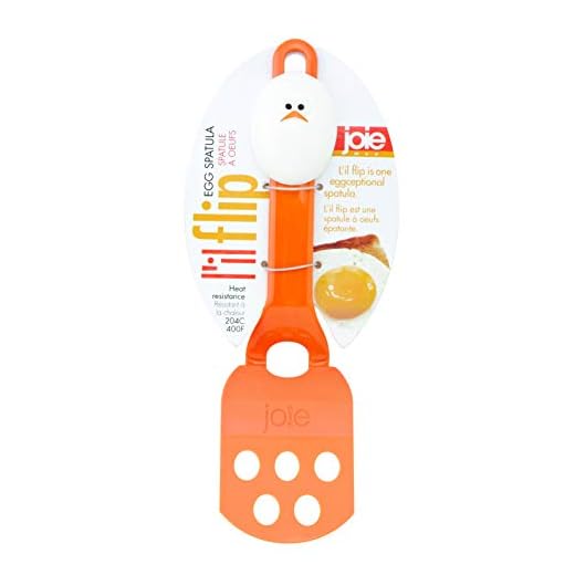 Joie Lil' Flip Egg Spatula, Slotted and Compact Turner, Multi-Use Flipper for Any Food From Burgers to Pancakes, Durable Nylon, Heat Resistant Up to 400 Degrees