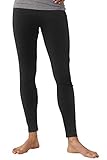 Fair Indigo Women's 100% Organic Pima Cotton Leggings Pants - 30" Inseam (XS, Black)