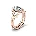 Oval Natural Moss Agate Ring, 925 Sterling Silver Moss Agate Promise Ring Set, Jewelry Gift for Women, Silver Leaf Engagement Wedding Band Rings (Color : Yellow gold, Size : 5.5)