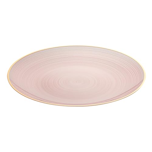 Restaurantware Round Gold Plastic Pink Translucent Rimmed Plate, 100 Pack by Restaurantware - Image 2