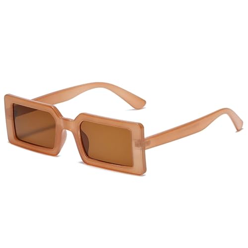 Lunettes de soleil carrées vintage marron pour homme femme au look rétro