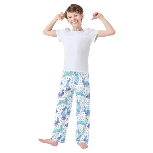 ZZXXB Galaxy Bunny Boys Long Pants Soft Trousers Elastic Waist Kids Lounge Bottoms with Pockets S-XL2