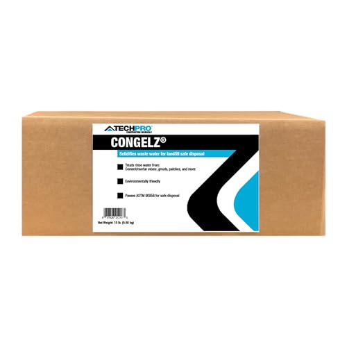 Image of TechPro CONGELZ Waste Water Solidification, 15 Pound, 1 | Turn Unwanted Liquid into Solid, Landfill-Friendly, Easy Disposal, Absorbs Spills