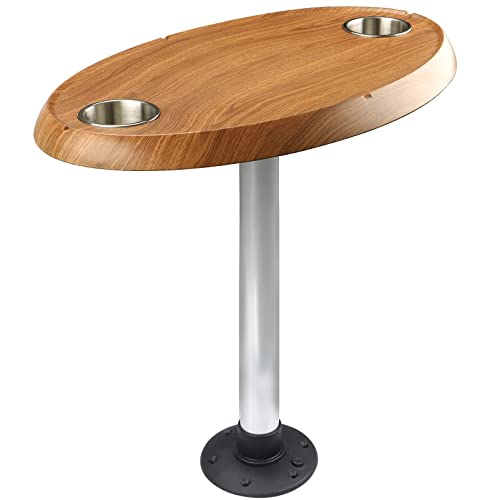 Hoffen Marine Thread-Lock Table Package- Pontoon Boat Table - Oval (Burlywood) by Hoffen - Image 4