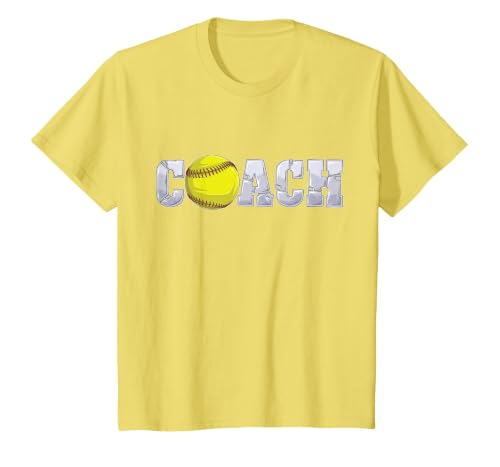 Softball Coach Coaching Assistant Coach Softball Team Men T-Shirt, Youth, Lemon Yellow, Large