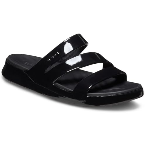 Crocs Women Slide,Getaway Patent Strappy,Black,6 UK Women