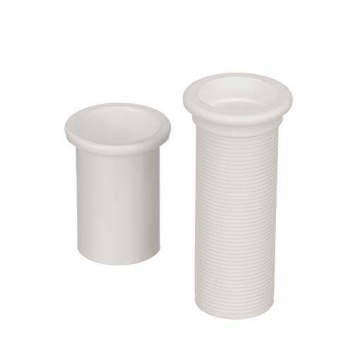Seachoice Adjustable Splashwell Drain Tube, Fits 1-1/4 In. Opening, White Plastic #TOP1