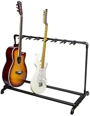 Multiple Guitar Stand, 7 Holder Multi Guitar Rack with Folding Design, Display Guitar Display Rack with Thick Rubber Padding Universal Guitar Holder for Classical Acoustic Electric Bass