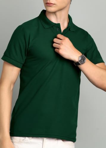 Image of INKKR Men's Combo Polo Neck Cotton Blend Solid T-Shirt (Pack of 2)