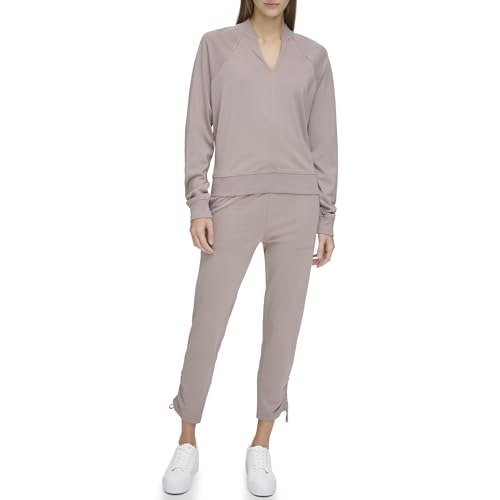 Image of Andrew Marc Women's Andrew Marc Sport Women's Long Sleeve V-neck Sporty Jersey Pullover