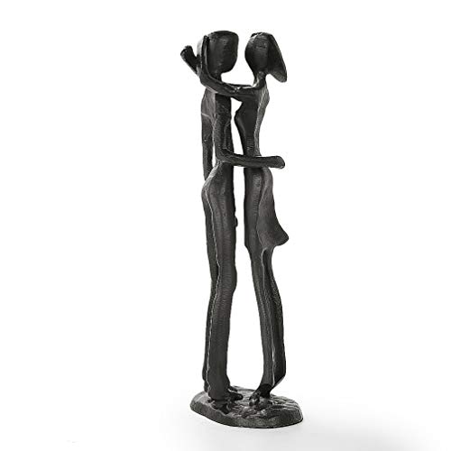 DreamsEden Her and Him Romantic Hug Sculpture, Cast Iron Couple Gifts for Anniversary Birthday Valentines - Gifts for Lover, Boyfriend, Girlfriend, Husband, Wife