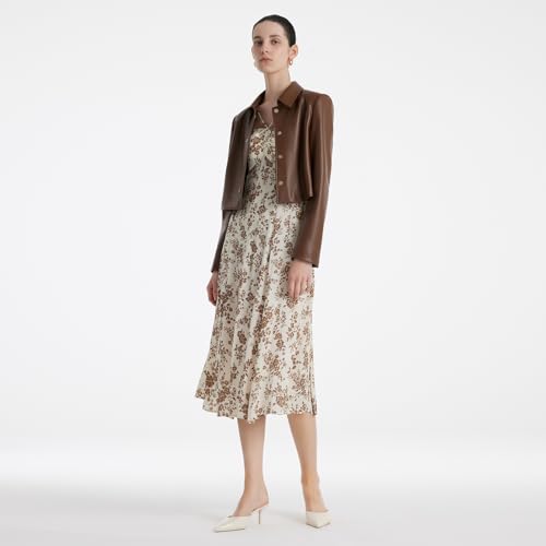 Cropped Leather Jacket Women Turndown Collar Button Up Casual Faux Leather Blazer Jackets2