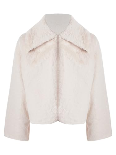 Girls Faux Fur Long Sleeves Bolero Coat Wedding Birthday Party Dress Cover Up Jacket