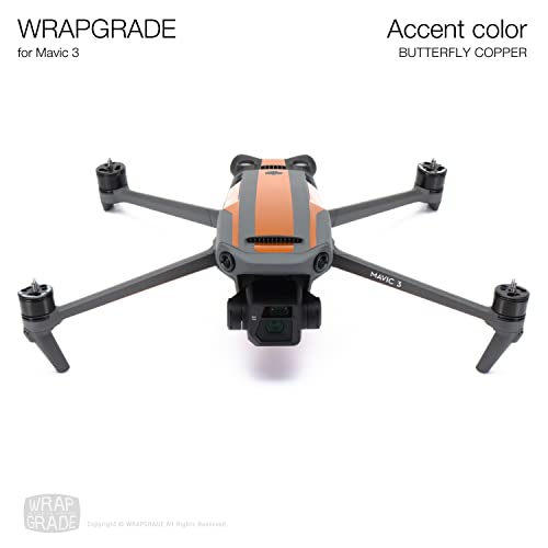 Image of WRAPGRADE Partial Skin Stickers for DJI Mavic 3 / Mavic 3 Classic Accent Color (BUTTERFLY COPPER)