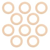 TEHAUX Anillos de Madera sin Pintar de Madera Natural para Manualidades Macramé y Fabricación de Joyas, Acabado Liso, Uso Versátil, Paquete de 10 Piezas