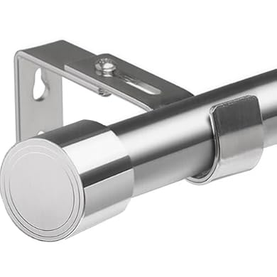 Foto di Bastone Tenda Estensibile Aste per Tende Bastoni per Tende con Supporto per Soggiorno Camera 84-220CM(Argento Φ25mm)