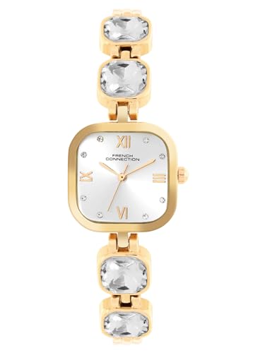 French Connection Auroraé Analog White Stone Dial Watch for Women-FCN0178SGM