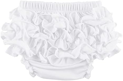 Uttpll Baby Bloomers for Toddler Girls Boys Ruffle Diaper Covers Infant Newborn Cute Cotton Knit Nappy Cover Kid Baby Girl Basic Shorts Panty Z Cotton White 0-6 Months