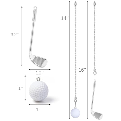 Image of Golf Ceiling Fan Pull Chain Decorative Extension Light Pull Chain Set,Sport Theme Fan String Charm Decorative Extension,Fan Light Chains Ornaments,Golf Pendant for Ceiling Fans Lights Lamp