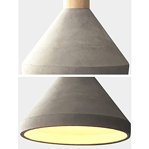 Suspension béton E27 et bois massif pour éclairage de plafond réglable