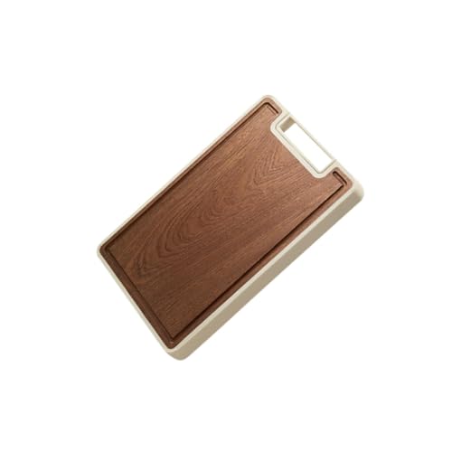 Tabla de cortar de madera natural reversible y robusta de 39 x 26 cm 2