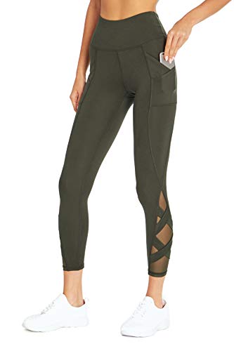Bally Total Fitness Exhale High Rise Pocket Ankle Legging, Hemlock Green, Medium