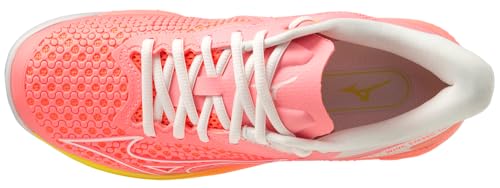 Mizuno Wave Exceed Tour 5 feminino, Coral doce/Branca de Neve, 10.5