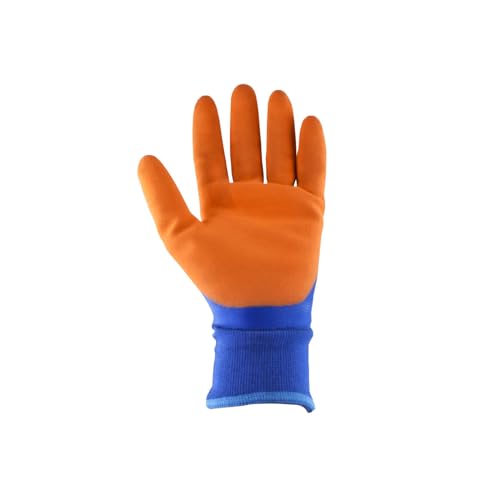 Scan SCAGLOWPTHL Thermal Waterproof Latex Gloves - Size: L, Orange / Blue, L (Size 9) - Image 4
