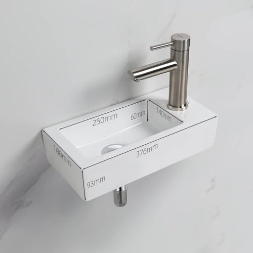Lavabo pequeño rectangular Ibergrif M41102-R para baños estrechos 3