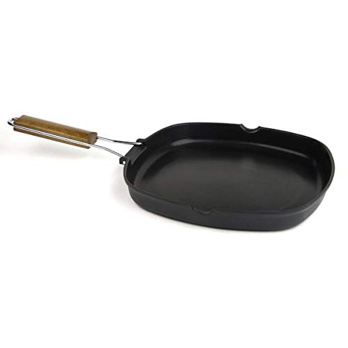 Vier Menaje 619L Asador, Aluminio Fundido, Negro, 20 Cm