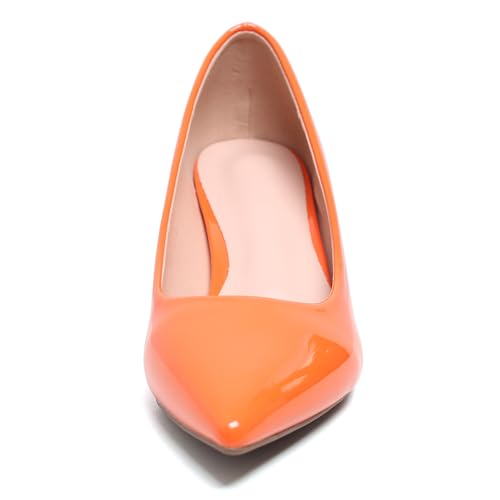 Image of Women's Low Kitten Heel Pumps Classic Fashion Dress Pumps Simple Heeled Shoes for Office Work
