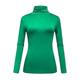 OThread & Co. Women's Long Sleeve Turtleneck T-Shirt Basic Stretch Layer Comfy High Neck Top (Large,...