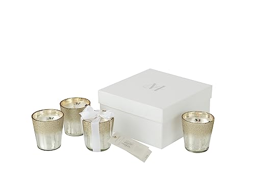 J-Line Caja 4 Vela perfumada Deluxe Vidrio Plata